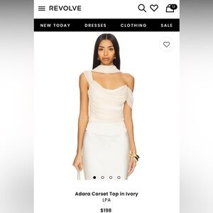 LPA REVOLVE One-Shoulder Corset Top in Cream